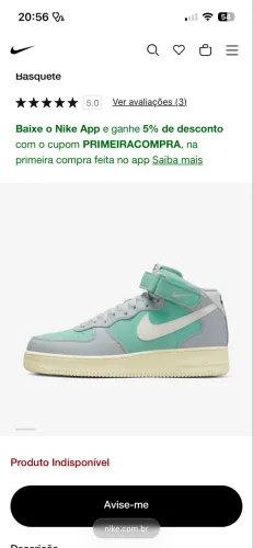 Tênis Nike Air Force 1 mid ?07 lx vntg tamanho 41