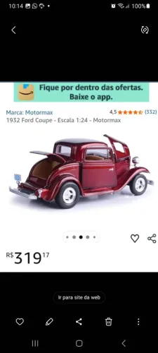 Carrinhos em metal escala 1:24