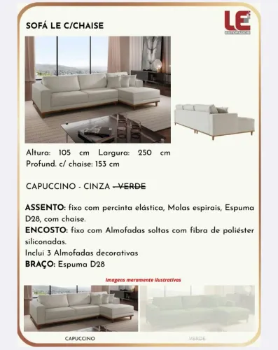Sofá le c/chaise (direto da fábrica)