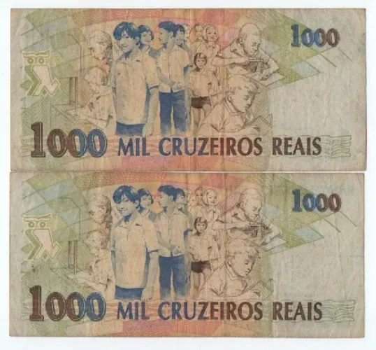 CÉDULAS ANTIGAS - 1.000 MIL CRUZEIROS REAIS - 1993