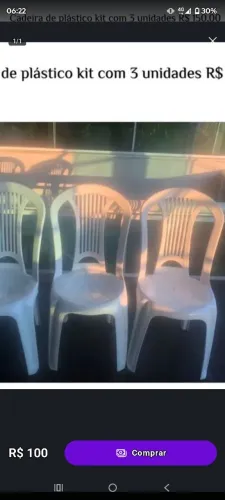 Cadeiras plástica semi novas
