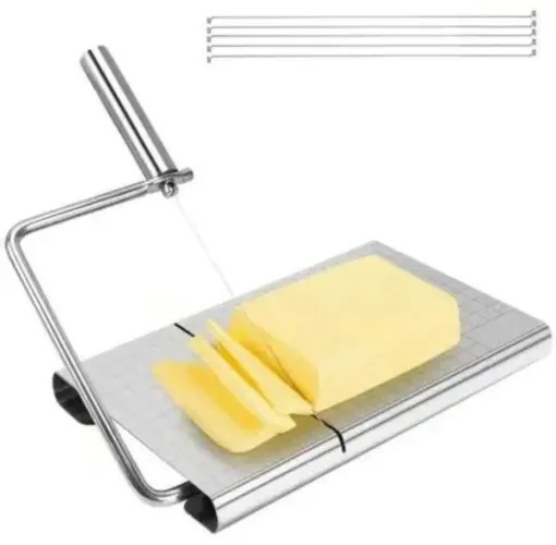 Fatiador Cortador De Queijo Frios Manual A Fio De Aço Inox Multifuncional Lorben