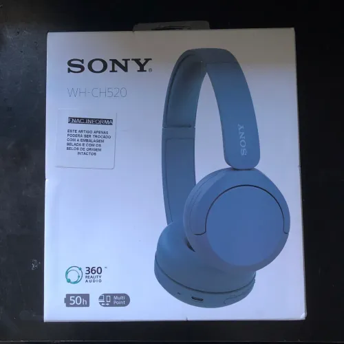 Fone Sony Bluetooth WH-CH520 Azul Novo