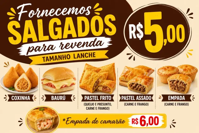 Salgados para lanchonete