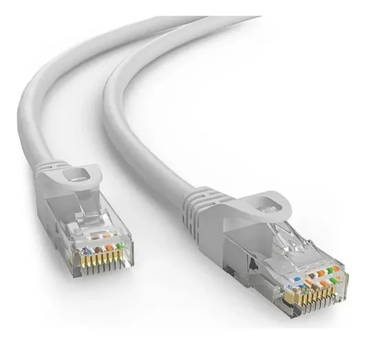 Cabo De Rede CAT6 de 10, 20 e 30 Metros RJ45 Conexão Ouro Cinza