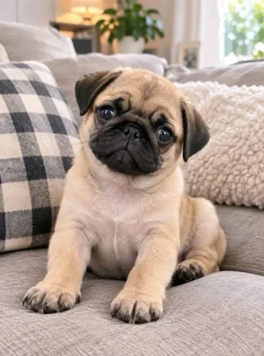Pug com um jeito divertido e marcante