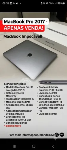 Venda MacBook Pro 2017