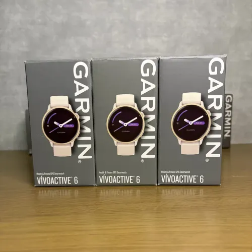 Relógio Garmin Vivoactive 6 Lunar Gold Amoled Novo Lacrado
