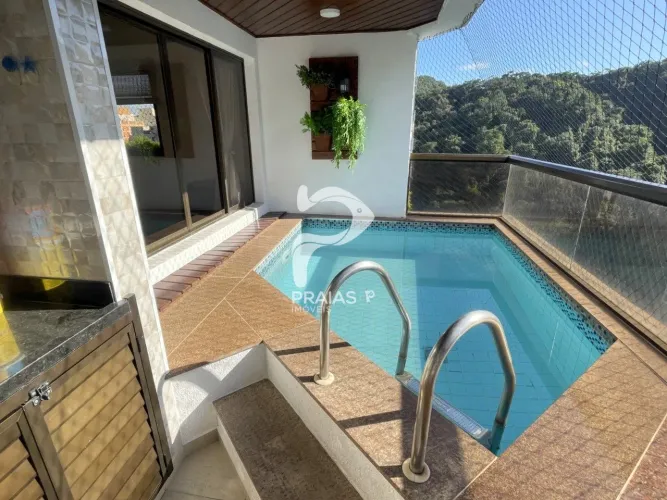 Apartamento com piscina, 3 dormitórios, Pitangueiras, Guarujá