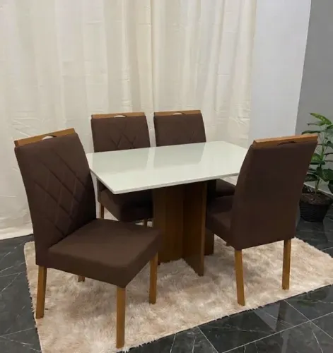 Mesa de jantar vall com 4 cadeiras nova de loja