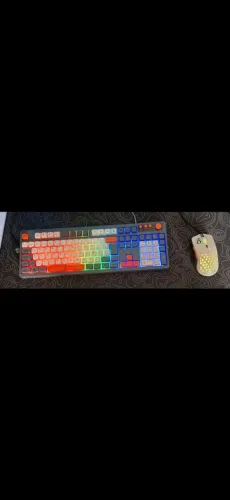 Kit de Teclado E Mouse Retrô Com Fio (com led)