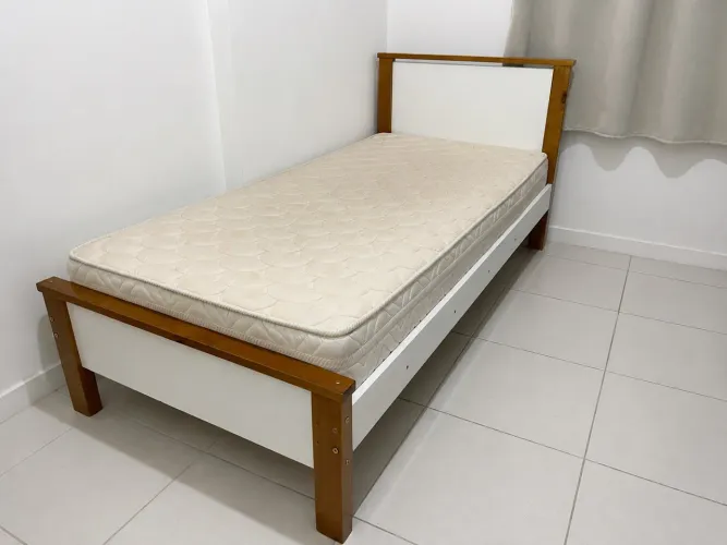 Cama Solteiro Mila Mdf, Com Colchão.