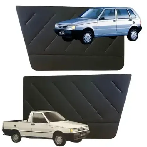 Forro Porta Dianteira Fiat Uno 4 Portas 1988 a 2013 Preto Sintético