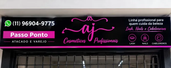 Fachada Comercial de ACM Preto e Rosa Pink - 5,30 x 1,00 m