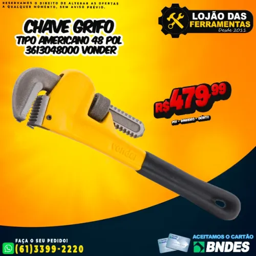 Chave Grifo Tipo Americano 48 Pol 3613048000 Vonder