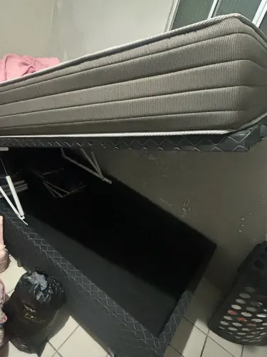 CAMA BAÚ SOLTEIRO + COLCHÃO ORTOBOM