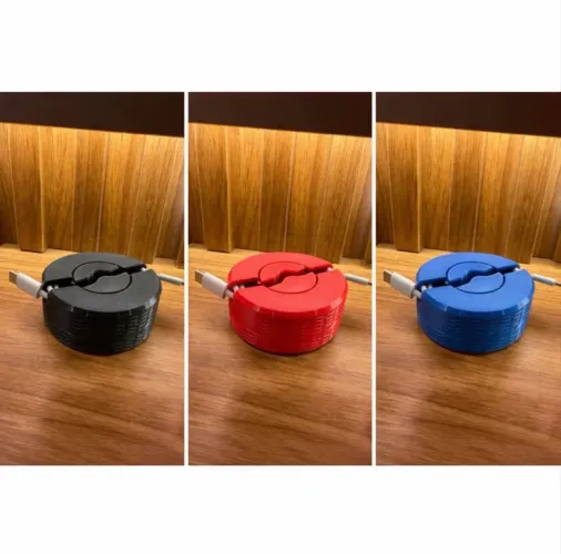 Enrolador de Cabos Portátil Organizador Fios USB impressão 3D