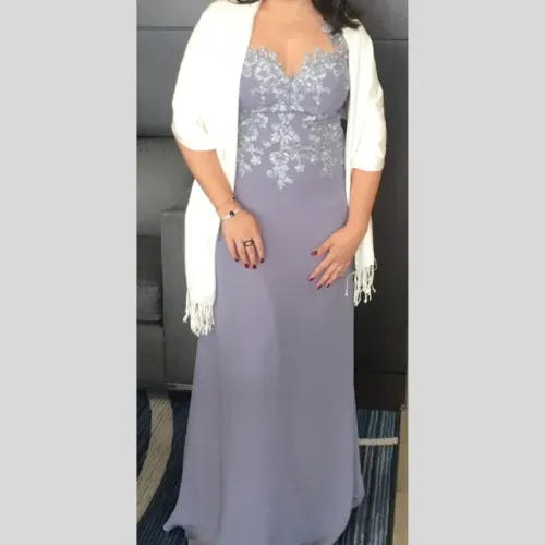 vestido longo social com renda
