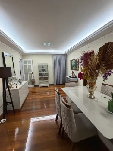 Vendo mesa de jantar,abajur de pé,espelho,buffet,aparador,cristaleira e 1 tv 55 polegadas 