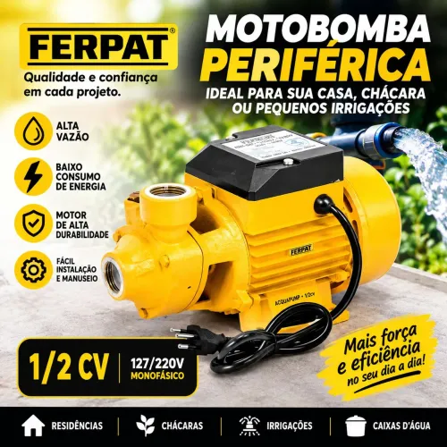 Bomba DÁgua Periférica Ferrari IDB-50 Premium 1/2cv Nova Na Caixa