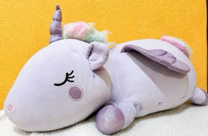 Lindo Urso de Pelúcia Unicórnio com luzes