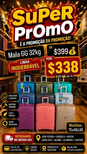 Mala GG 32kg linha inquebrável Super PrOmO