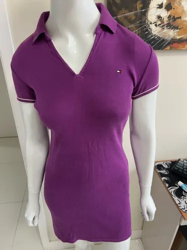 Vestido Tommy Hilfiger Polo Roxo Original Feminino XS