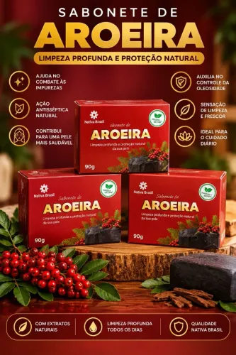 Sabonete de aroeira limpeza profunda e proteção natural