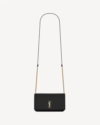 YSL PORTA-CELULAR CASSANDRE EM COURO LISO