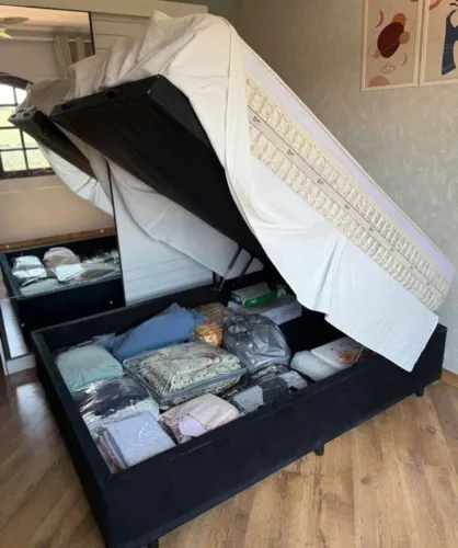 Cama box casal padrão com baú
