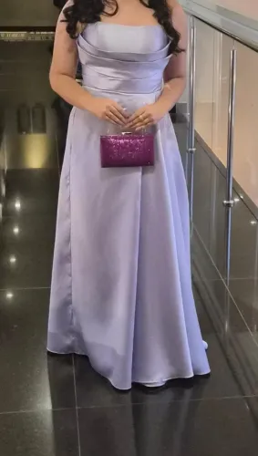Vestido madrinha tecido Zibeline tam G Lavanda