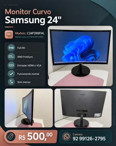 Monitor Samsung Curvo 24? Full HD com AMD FreeSync