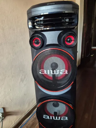 Caixa de Som Torre Aiwa AWS-T2W-02 Bluetooth 2300W RMS RGB Karaokê