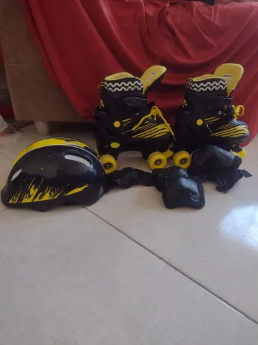 Patins + kit de equipamentos, número 34 a 37