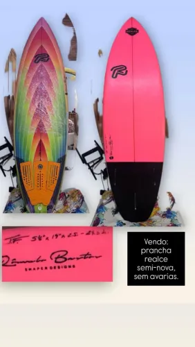 Prancha Realce semi-nova 5'6" 24l. Sem avarias.