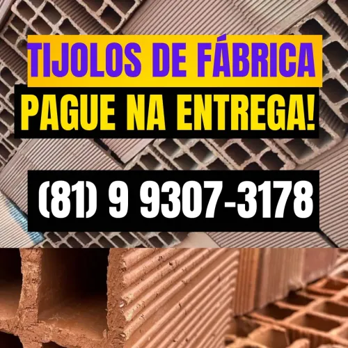 TIJOLO TIJOLOS 8 FUROS - PROMOÇÃO IMPERDÍVEL PARA TODAS AS CIDADES!!!