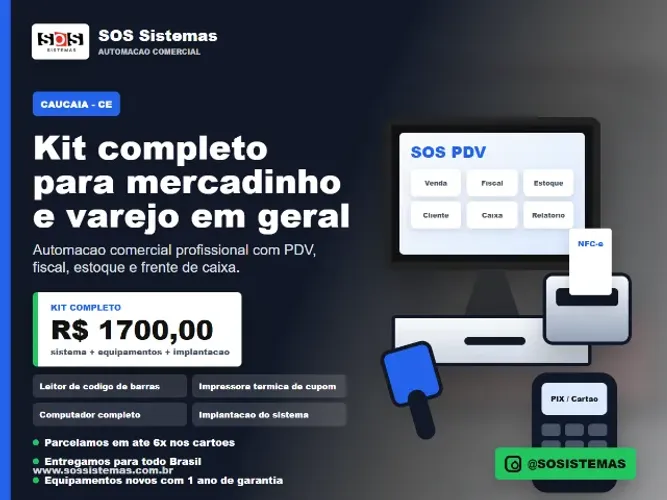 Sistema PDV para loja e mercado - R$ 69,90