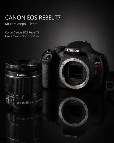 Canon EOS Rebel T7 + Lente EF-S 18-55mm | DSLR