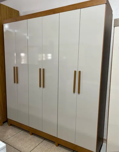 GUARDA ROUPA SERGIPE 6 PORTAS 2 GAVETAS DIMENSÕES 2,10x180