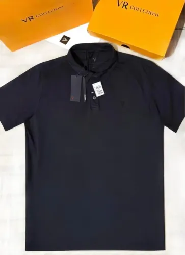Camisa Polo Masculina VR, NOVA. Cor Azul Marinho.