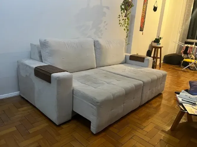 Sofá Cinza 2,00M Retrátil - Retirada Rio de Janeiro, Tijuca