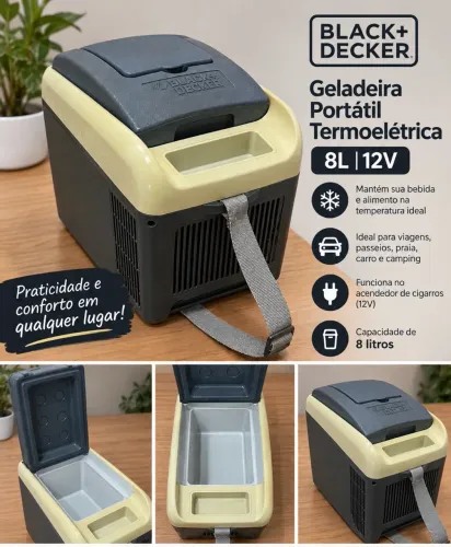 Geladeira portátil black Decker 8 litros