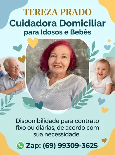 Cuidadora de Idosos e Bebês - Contrato Fixo ou Diárias