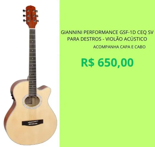 Violão Acústico Giannini GSF-1D CEQ SV para destros