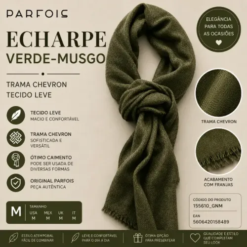 Echarpe Parfois em trama chevron leve (original & importado) charme & elegância (2 × 1 m)