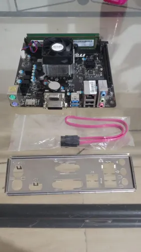 Kit Placa Mãe MSI Processador Amd Athlon 5350 4 núcleos 6 de Ram DDR3 Windows 10 e 11