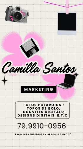 Fotos polaroids, topos de bolos, entre outros designs 