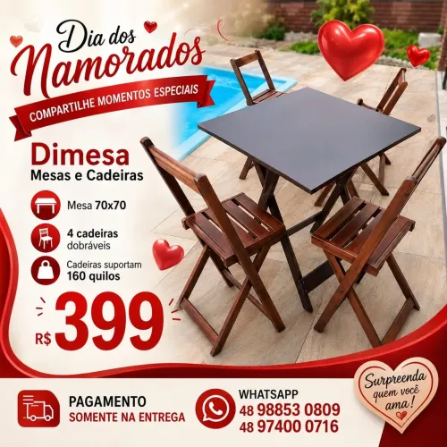 Fábrica de mesas e cadeiras. Entrega rápida. Mais de 400 jogos a pronta entrega. #mesa