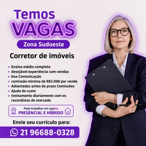 OPORTUNIDADE DE TRABALHO ( LEIA A DESCRIÇÃO)