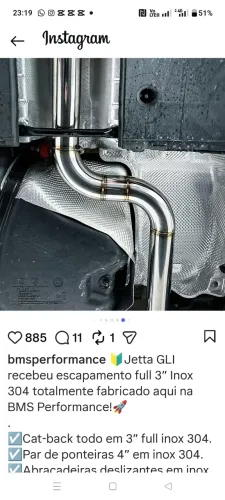 Escapamento esportivo catback inox Volkswagen Jetta GLI usei por 3 meses novinho